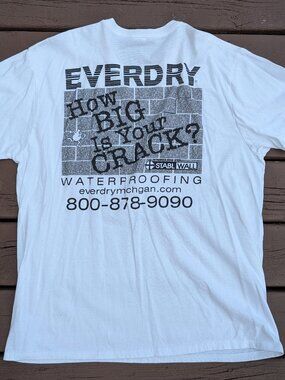 NEW Everdry Waterproofing Michigan Advertising White Men's T-Shirt Size XL